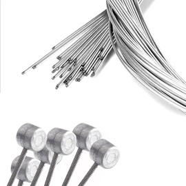Audio Fan Bicycle Brake Inner Cables Bicycle Replacement Parts Stainless Steel Brake Cable Length About 5.9 ft (1.7 m), Set of 6 with 10 End Caps