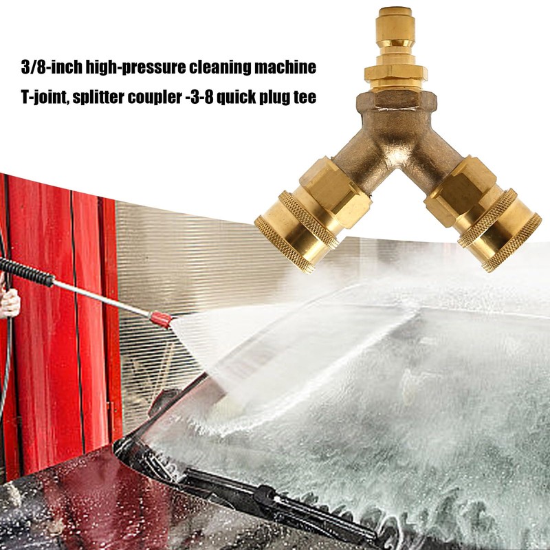 EATAKWARD Pressure Washer Tee, 3/8 Inch Fitting, Splitter Coupler, Quick