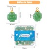 DICOSMETIC 60Pcs Four Leaf Clover Charm Green Shamrock Charm Glass