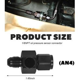 NYTKL 4AN Male Flare to 4AN Female Swivel Fitting Adapter, Fuel Oil Line Pipe Connector with 1/8 NPT Gauge Port, Aluminum Straight Fuel Pressure Take Off Sensor Fitting Adapter