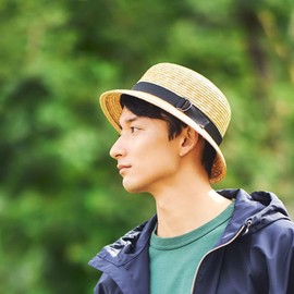 Manon UK-H112 Straw Crochet Taisho Hat Straw Hat, natural