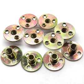 10er-Satz M10-Muttern, T-Flansch-Muttern, Einschraubmuttern, Rundfuß, Einpressmuttern zur Befestigung, Verbindungsmöbel (M10)