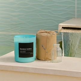 Luxury Soy Wax Candle, Scented Candle Jar Gifts for Women, Non-Toxic, Highly Scented & Long Lasting Up to 40 Hours Burning Time, Natural Large Aromatherapy Bathroom Candles: Ocean Breeze (18 Oz)