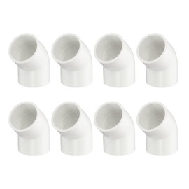 uxcell 8pcs 1" 45 Degree Elbow Pipe Fittings, Furniture Construction Grade 2-Way 45 Degree Elbow PVC Corner Adapter for DIY Construction Furniture Garden Shelf Connection, White