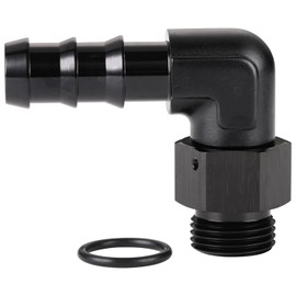 Podavelle 10AN -10 ORB Male to 5/8 Hose Barb 90 Degree Fitting Adapter Aluminum Black