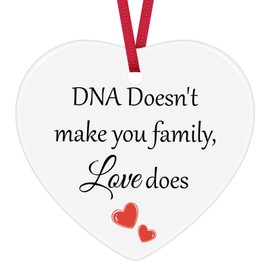Step Parent Gift DNA Doesn't Make You Family Love Does Ceramic Ornament for Step Mum Step Dad Gift Adoption Gift Fathers Day Christmas Ornaments for Step Parent