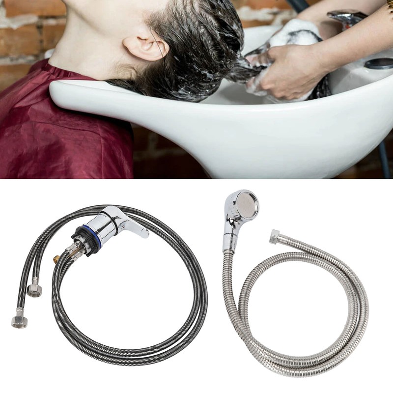 Shampoo Bowl Faucet 100cm Pipe 120cm Soft Hose Shampoo Bed