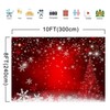 Haboke 10X8ft Soft Fabric Winter Red and Christmas Tree Backdrop