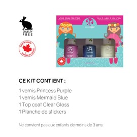 Suncoat Girl Mermaid Princess 3 Nail Kit for Children