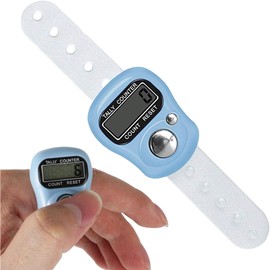 Digital Finger Counter, 5 Digit LCD Electronic Tally Counter Clicker, Electronic Stitch Counter, Colorful Tasbeeh Hand Tally Counter Counting for Weaving and Sports (Light Blue)