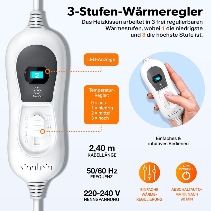 sinnlein Electric Heating Pad, 60 x 85 cm, for Back