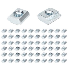 KINDPMA Pack of 60 M3 T-Slot Nuts T-Slot Nut Sliding Nut Carbon Steel T-Slot Rail Sliding Nut T Slot Nut Aluminium Profile Accessories for 20 Series Aluminium Profile Extrusion Slot