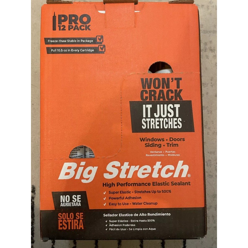 Sashco Big Stretch Acrylic Latex High Performance Caulking Sealant, Tan,
