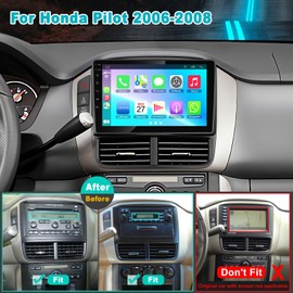 Android 13 Car Radio for Honda Pilot 2006-2008, Build in Wireless/Wire Carplay & Android Auto Support Bluetooth5.2, Back-up Camera,FM Stereo,SWC, 9 Inch IPS Touch Screen 4GB+64GB