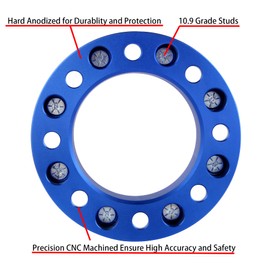 8x180 Forged Wheel Spacers 2 pcs | 2 inch Thickness 126.15mm hub |M14X1.5 Studs, Compatible with Chevy GMC 8 Lug Truck for 2011-2022 Silverado 2500 3500 HD | 2011-2022 Sierra 2500 3500 HD