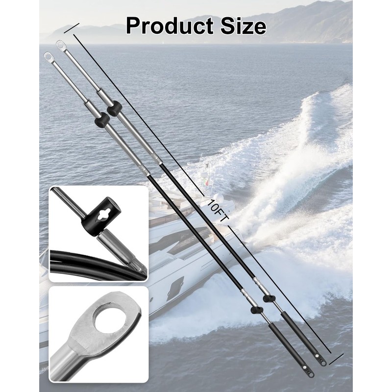 HUFEWU Control Cables 10FT Fit for Outboard Engine GEN I