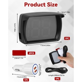 Universal GPS Speedometer HUD Display for Car, Real-Time MPH Digital Speed, MPH Warning Car GPS Overspeed Alarm Speedometer with LED Large Font Display+USB Cable Plug for Truck Motor SUV All Vehicles