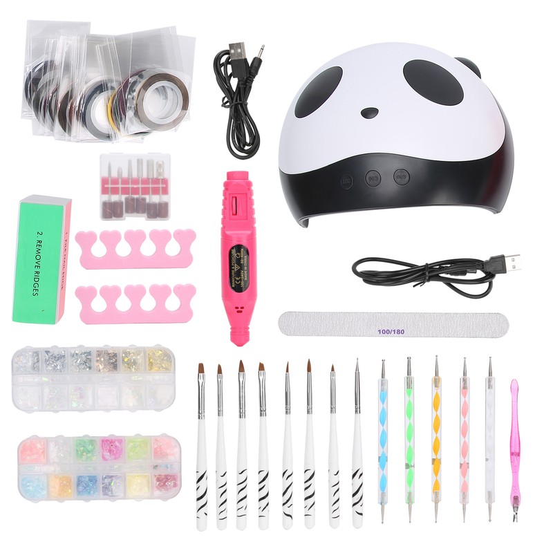 12Pcs Nail Art Kit Rhinestones Dotting Pen Nail Drill Pen