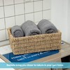 Large Natural Wicker Basket Rectangular with Wooden Handles, Seagrass Storage