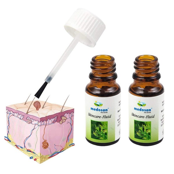 Twin pack of Skin Tag, Mole & Wart Remover from Medosan - Thuja Skincare Fluid. Also works for Growths on the skin, Molluscum pendulum & skin growths SAVE £££'s