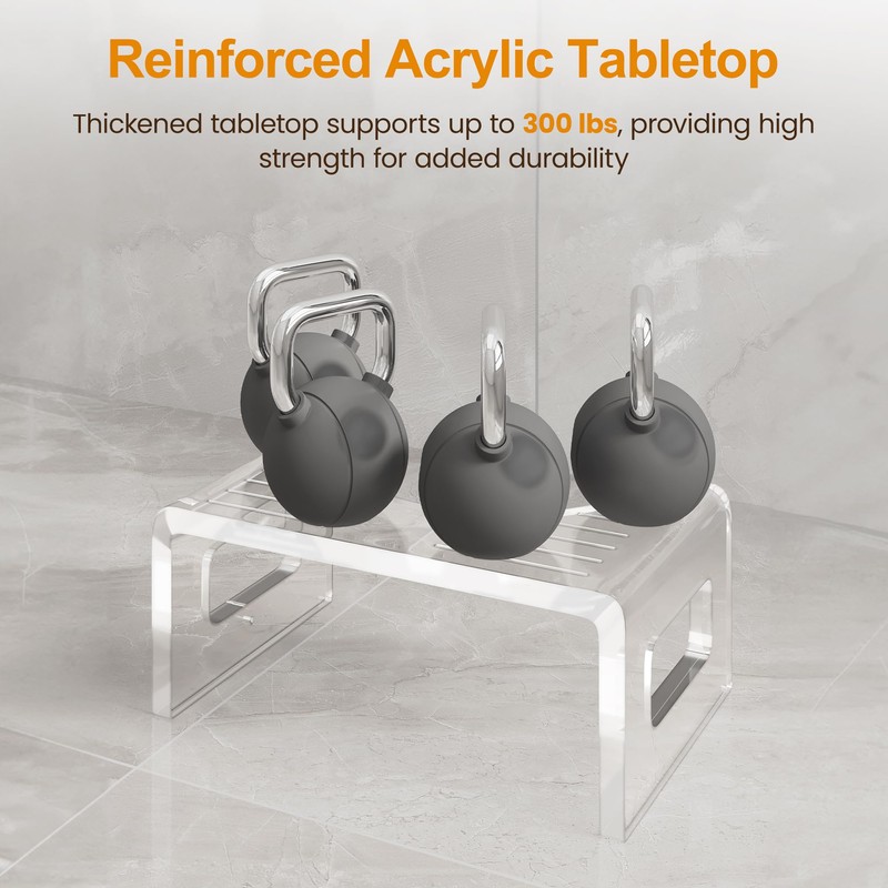 Royalcraft 7'' Tall Acrylic Toilet Stool, Modern Non-Slip Potty Stool