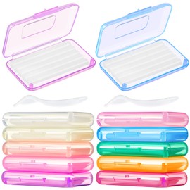 Geiserailie 10 Pack Fruit Flower Flavor Braces Wax Dental Wax for Teeth with Colorful Storage Cases 2 Applicator Tools Orthodontic Wax for Braces Aligners Wearer Oral Appliance, Fruit Floral Fragrance