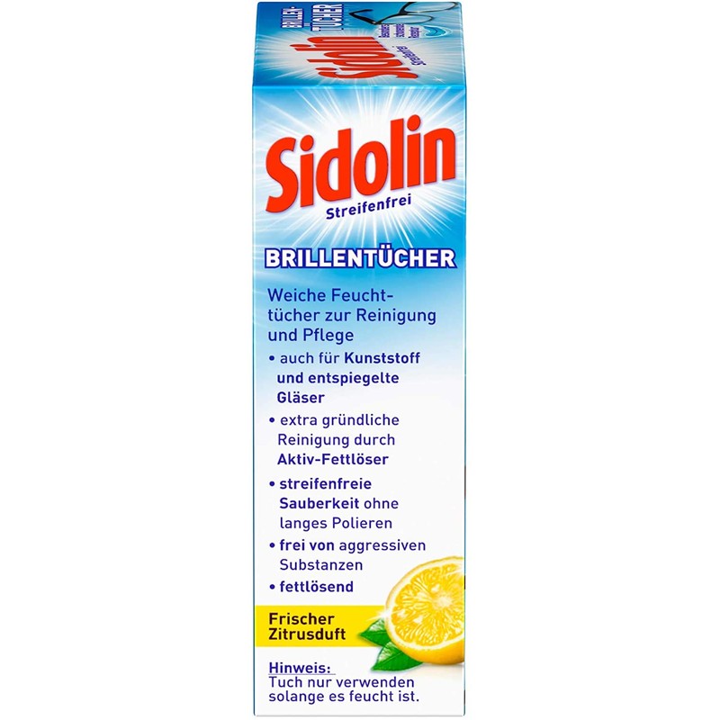 Sidolin Glasses Cleaning Cloths, Pack of 2 (2 x 20