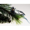 6 x Silver Glitter Encrusted Song Birds - Christmas Tree
