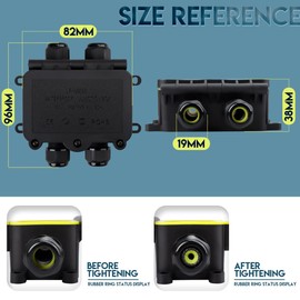 Innfeeltech LF-2068-4H Electrical Junction Box Waterproof Outdoor Waterproof Cable Junction Box 4-Way for Wire Diameter 3.5 to 10 mm