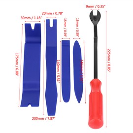 5 Piezas de Herramientas de Plástico Duro y Metal para Instalación de Estéreo y Radio Kit Ideal para Paneles de Puerta y Tablero de Instrumentos Eliminación de Molduras en Vehículos