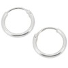 Sterling Silver 10 mm Plain Hoop Earrings