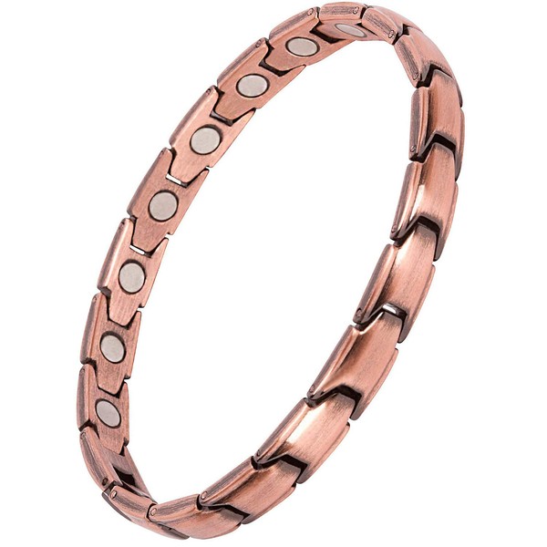 Feraco Pulsera de cobre magnético, pulsera de cobre puro al