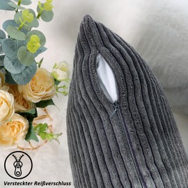 CALIYO Cushion Cover Corduroy Plain Set of 2 Cushion Covers 40 x 40 cm Cushion Covers for Decorative Cushions Sofa Cushion Couch Cushion in Many Colours