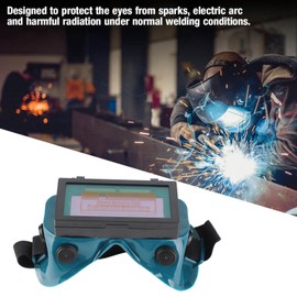 MUNEFE Welding Goggles, Welder Eye Protective Glasses, Auto Darkening Welding Goggles Suitable for Construction Site Electric Welding (Dark Green)