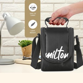 MILTON Tasty 3 Stainless Steel Lunch Box, Set of 3, 200 ml, 320 ml, 500 ml, Balck | Leak Proof | Easy to Carry | Stainless Steel | Odour Proof | Food Grade | Light Weight | Easy to Clean