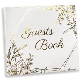 KiDEPOCH Wedding Guest Book 64 Pages Photo Album Sign-in Guest Book with Gold Foil & Gilded Edges, 8” × 8” Guest Book for Wedding Hard Cover Book with Thick White Paper