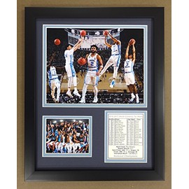 Legends Never Die NCAA North Carolina Tar Heels 2016-2017 National Champions Framed Double Matted Photos, Collage, 12" x 15"