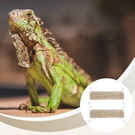 Epicover Reptile Hammock Mat 2 Pack, Natural Woven Climbing Net for Bearded Dragons Lizards Geckos, Handcrafted Lounging Platform with Metal Hooks, Pet Habitat Accessories