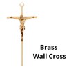 Simple Gold Toned Metal Decorative Hanging Wall Cross Crucifix, 7
