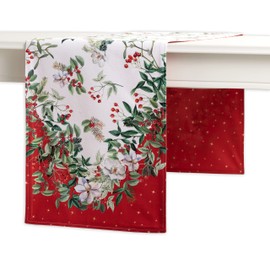 Maison d' Hermine Tablerunner 100% Cotton Table Runner Decorative Table Runners, Home, Wedding, Restaurant, Buffet, Noel (Double Layer) - Thanksgiving/Christmas (14.50"x108")