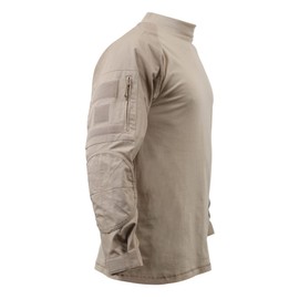 Rothco Tactical Combat Shirt, Mens Paintball Airsoft Base Layer Top, Desert Sand NYCO, S