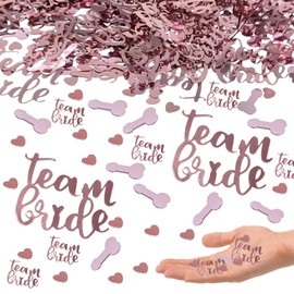 Hen Party Confetti for Table,160PCS Hen Party Table Decorations,Hen Do Decorations,Hen Party Accessories for Team Bride Wedding Hen Bridal Shower Bachelorette Party (Rose Gold-15G)