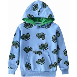 Little Hand Toddler Boys Sweatshirts Tractor Hoodie Long Sleeve Kids Tops Hooded Shirts Blue Casual Outdoor Clothes 5t