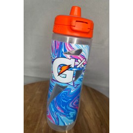 Gatorade New Gatorade GX 30 OZ NON SLIP WATER BOTTLE WHITE & MARBLE BLUE HYDRATION