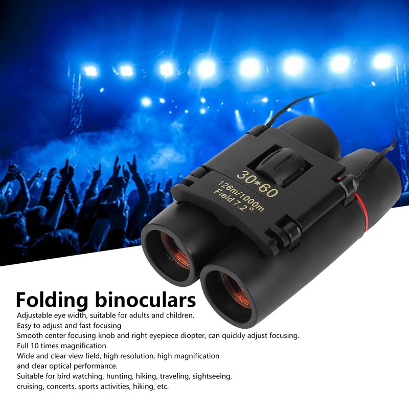 30x60 Zoom High Definition Folding Binocular Telescope for Outdoor Travel