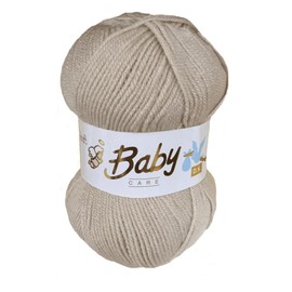 WoolCraft Baby Care DK Knitting & Crochet Yarn, Popular Range of Beautifully Soft Baby Yarn Available in a Selection of Shades, 100% Acrylic, 300 Metres, 100g Balls, Single Ball, Beige