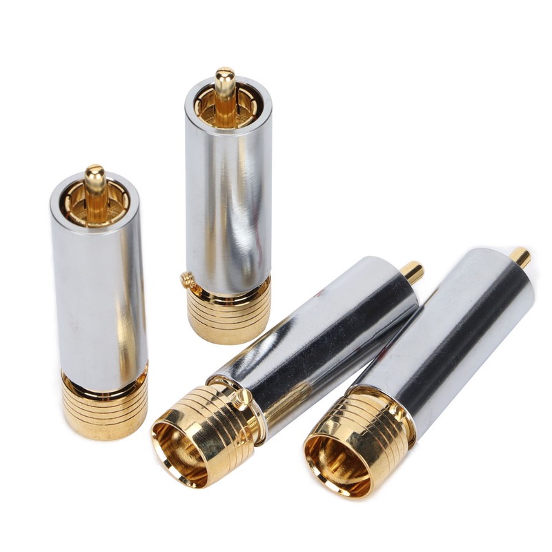 4PCS Preffair/R1722 Audio Connector Gold Plated Self Locking Solderless RCA