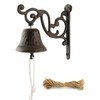 Cast Iron Dinner Bell, Wall Mount Hanging Bell with Rope