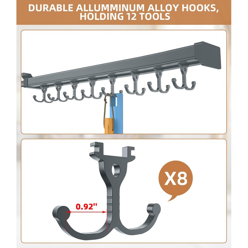 Pull Out Broom Holder, Multifunctional Slide Broom And Mop Storage/Organizer