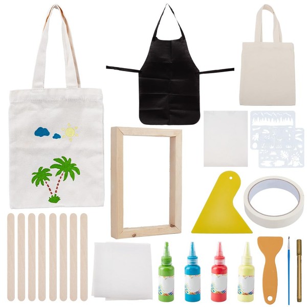 WEBEEDY DIY Screen Printing Kit Beach Theme Screenprinting Kit Includes